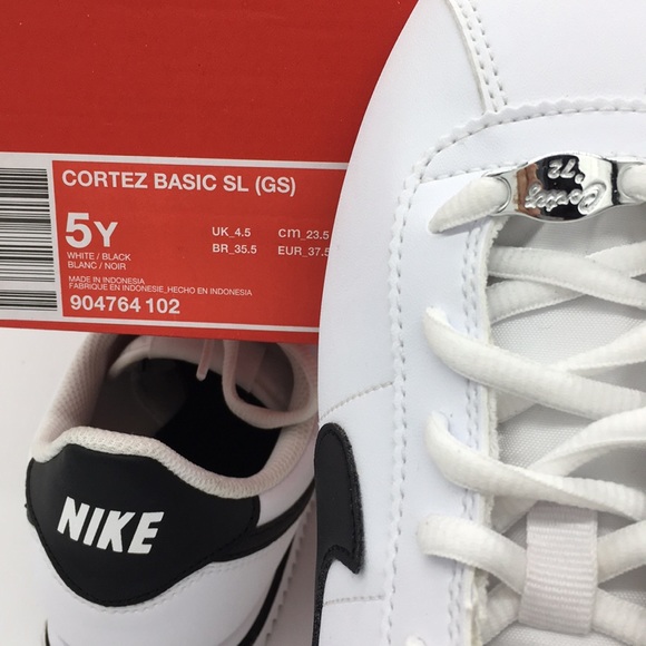 NIKE CORTEZ BASIC SL (GS) white/black - Picture 13 of 16